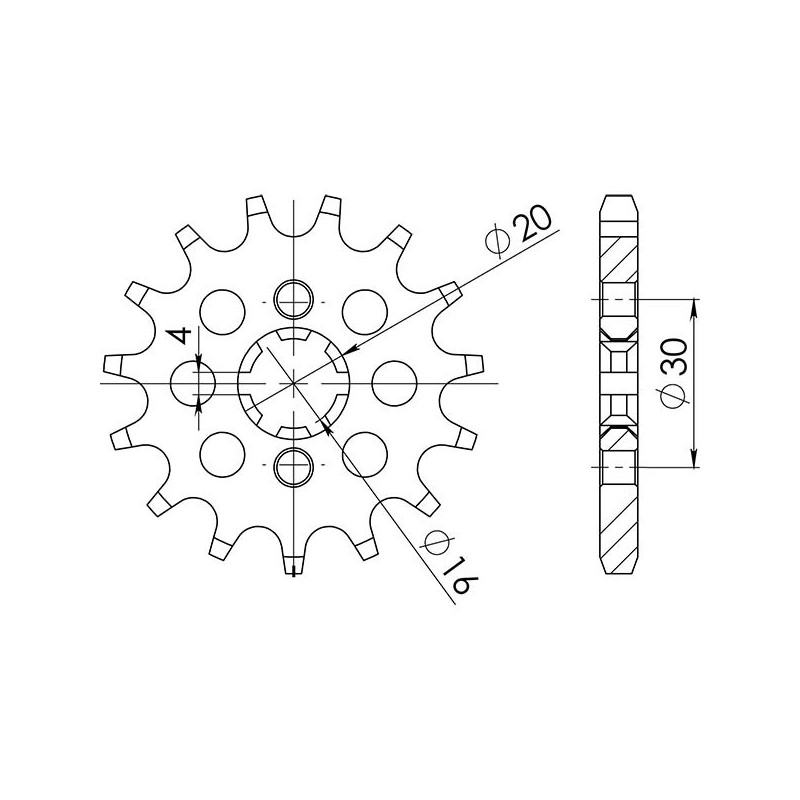 SGR SPROCKET AC P428-D13 YAMAHA TT-R LW TT-R LWE 125 02-16