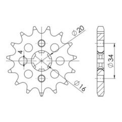 SGR PINION S AC P428-D14 BETA RR SM 4T AIR 125 06 10