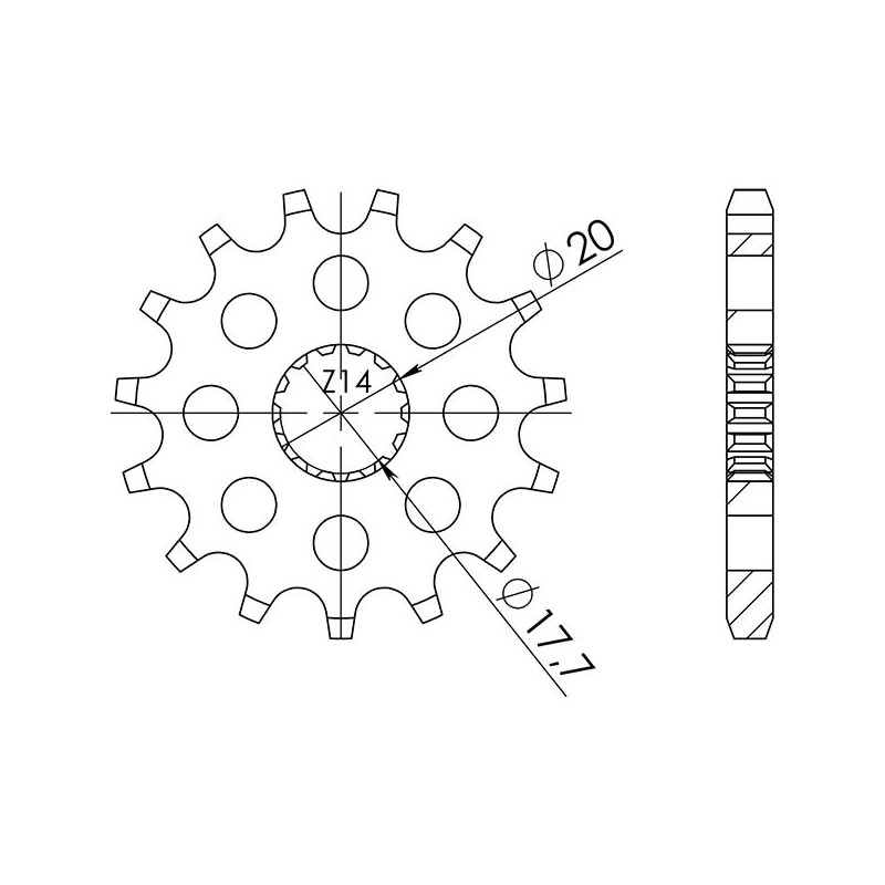 PINON SGR S AC P428-D14 DERBI SENDA R BAJA 4T 125 10-12