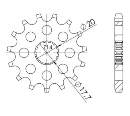 SGR PINION S AC P428-D14 DERBI SENDA R BAJA 4T 125 10-12