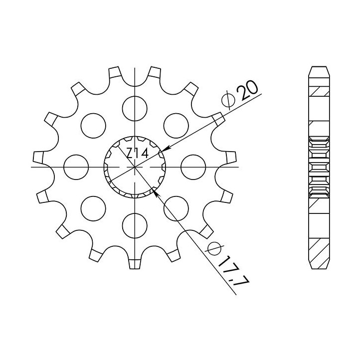 SGR PINION S AC P428-D14 DERBI SENDA R BAJA 4T (SC1E1A) 125 10-12