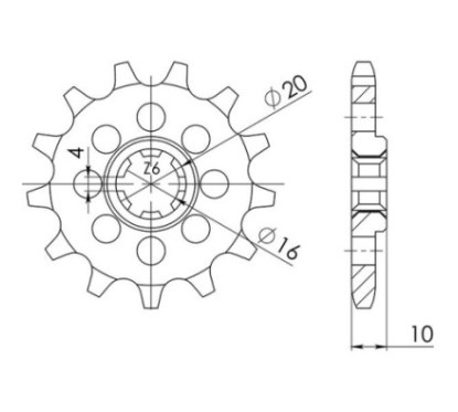 PIGNON SGR S AC P428-D14 SUZUKI GZ MARAUDER 125 98 11