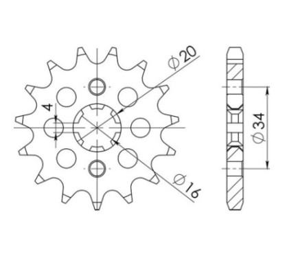 PINON SGR S AC P428-D14 YAMAHA SR 125 96-01