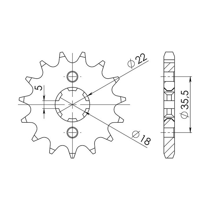 PINON SGR S AC P428-D14 YAMAHA TW/TW RS 125 98-06