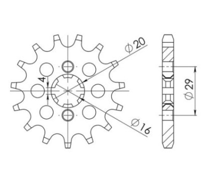 SGR PINION S AC P428-D15 SUZUKI TS R 125 89-90