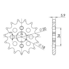 SGR PIGNONE S AC P428-D16 KYMCO ZING 125 97-07