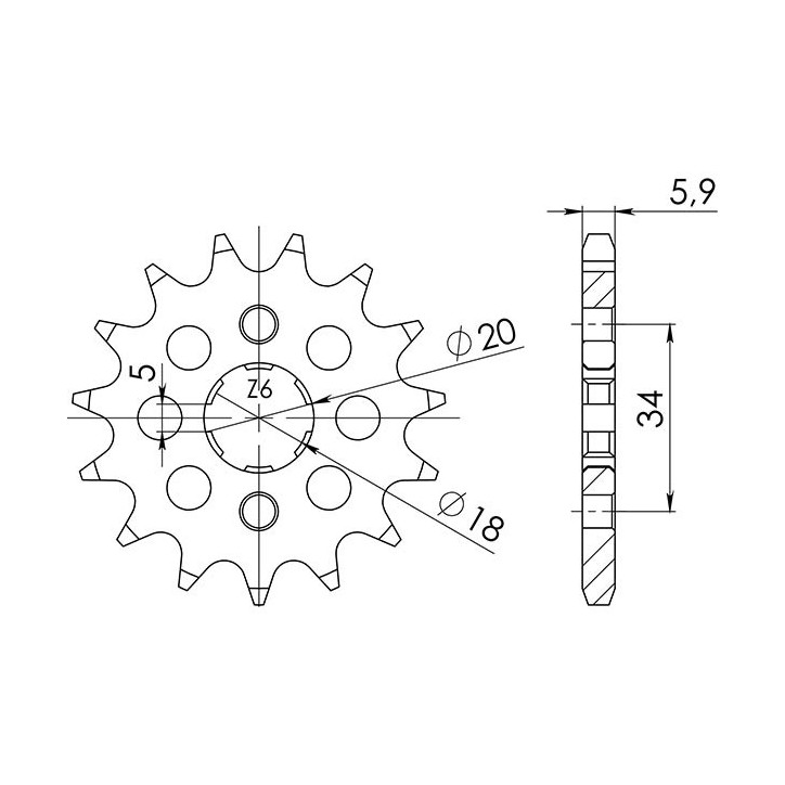 PINON SGR S AC P428-D16 KYMCO ZING 125 97-07