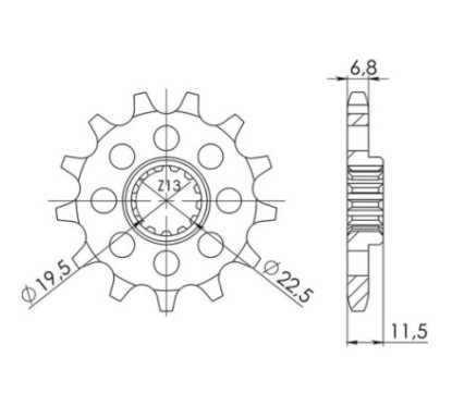 SGR PINION S AC P428-D16 SUZUKI DR SE 125 94 00