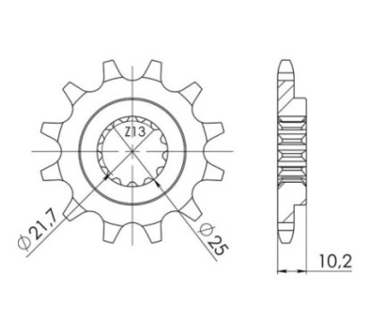 SGR PINION S AC P520-D12 KAWASAKI KEF A LAKOTA 2WD 300 95 00