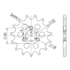 SGR PINION S AC P520-D12 KAWASAKI KX 125 00 02