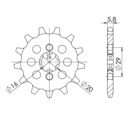 PINON SGR S AC P520-D12 KAWASAKI KX 125 06-08