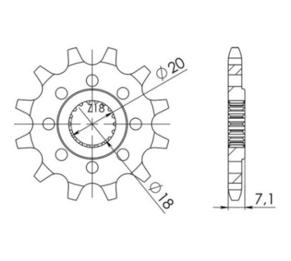 SGR PINION S AC P520-D12 SUZUKI RM 125 96-12