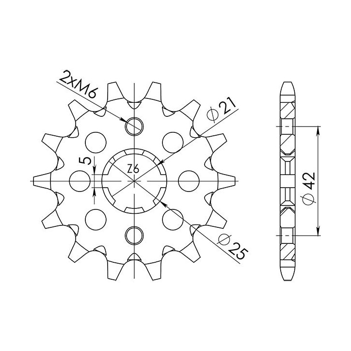 PIGNON SGR S AC P520-D12 YAMAHA YFM GRIZZLY 125 04/12