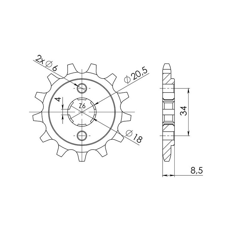 SGR PINION S AC P520-D13 HONDA CA REBEL 125 95 00