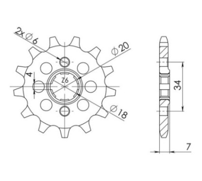 SGR PINION S AC P520-D13 HONDA CA REBEL 125 95 00