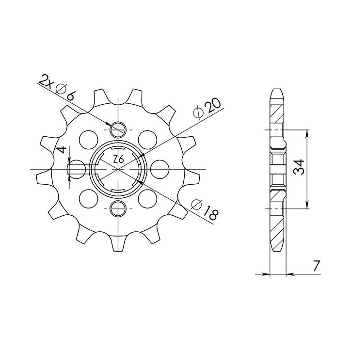 SGR PINION S AC P520-D13 HONDA REBEL CA125 95/00