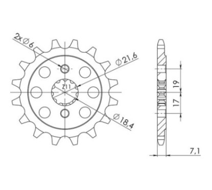 SGR PINION S AC P520-D13 HONDA CBF 250 04 07