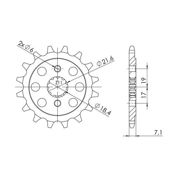 SGR PINION S AC P520-D13 HONDA CBF 250 04/07