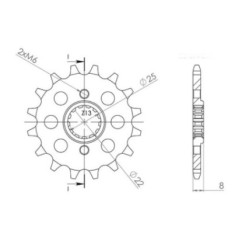 SGR PINION S AC P520-D13 HONDA CR R 125 87-07