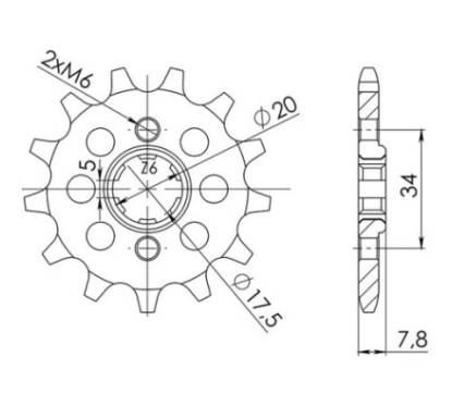 SGR PIGNON S AC P520-D13 HONDA CRF F 150 03-13