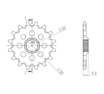 SGR PINION S AC P520-D13 KAWASAKI KX F 250 06-14