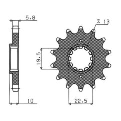 PIGNON SGR S AC P520-D13 SUZUKI DR-Z 250 01 07