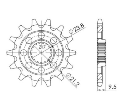 SGR PINION S AC P520-D13 SUZUKI RMX 4T 450 10 17