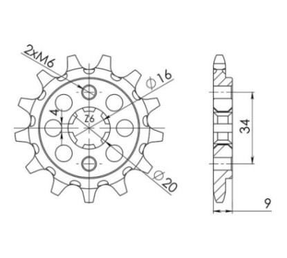 SGR Ritzel S AC P520-D13 Yamaha TT R 230 05 15