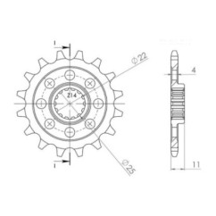 SGR PINION S AC P520-D14 APRILIA MXV 450 08 14