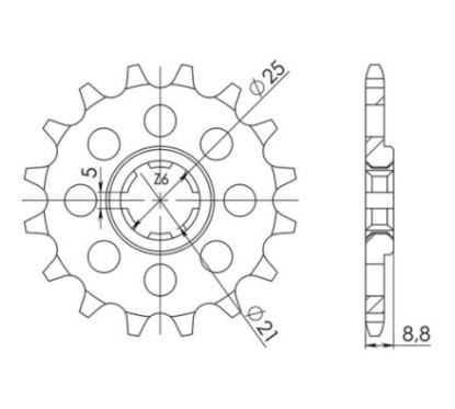 SGR PINION S AC P520-D14 CAGIVA WMX 250 89 92