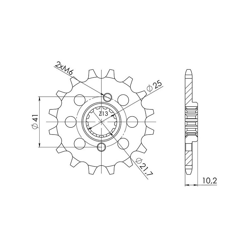 SGR PINION S AC P520-D14 HONDA FMX 650 05 07