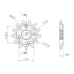 PINON SGR S AC P520-D14 HONDA TRX EX SPORTRAX 400 05 08