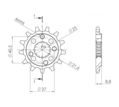 SGR PINION S AC P520-D14 HONDA TRX EX SPORTRAX 400 05 08