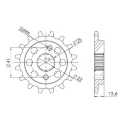 SGR PINION S AC P520-D14 HONDA XR R 650 00 07