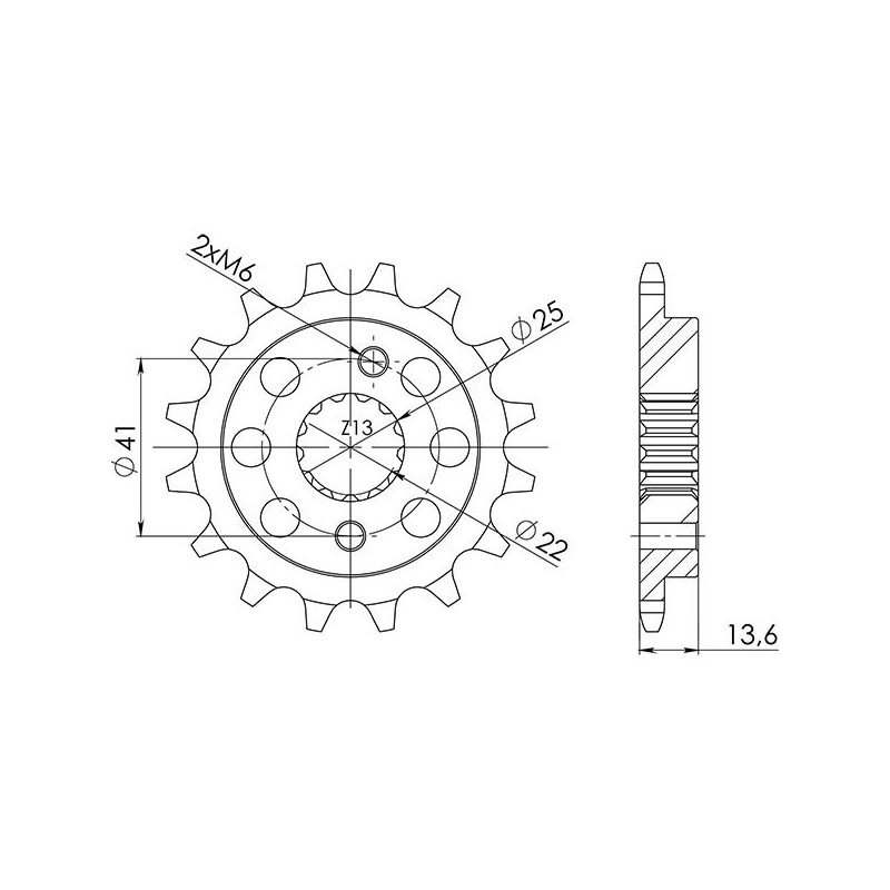 SGR PINION S AC P520-D14 HONDA XR R 650 00 07