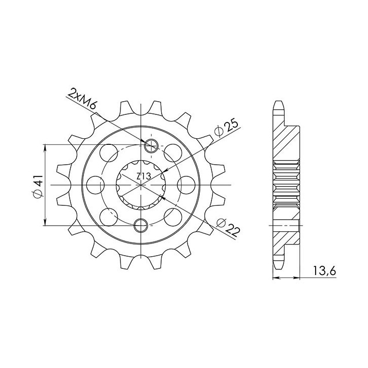 SGR PINION S AC P520-D14 HONDA XR R 650 00/07