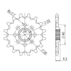 SGR PINION S AC P520-D14 KAWASAKI KFX 400 03 06