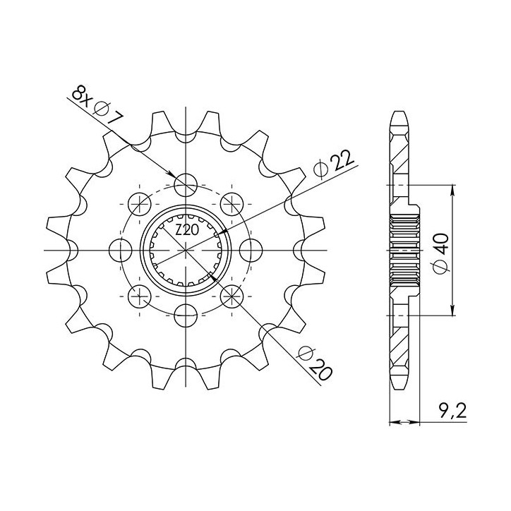 PINON SGR S AC P520-D14 KAWASAKI KFX (KSF) 400 03/06