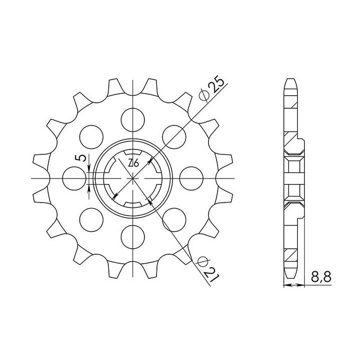 SGR PINION S AC P520-D14 KAWASAKI KX 250 03-08