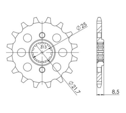 PINON SGR S AC P520-D14 KAWASAKI NINJA 500 24 24