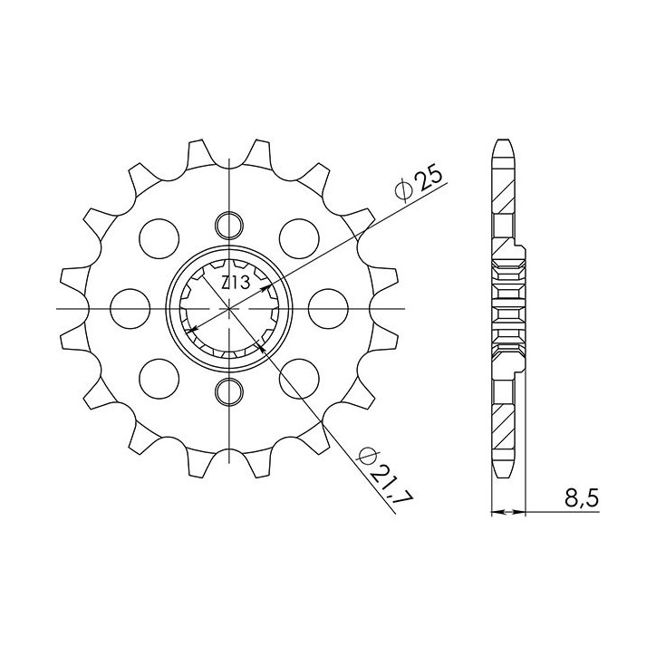 PINON SGR S AC P520-D14 KAWASAKI NINJA 500 24/24