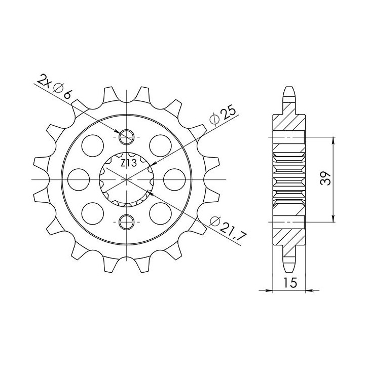 SGR PINION S AC P520-D14 KYMCO KXR 250 04-05