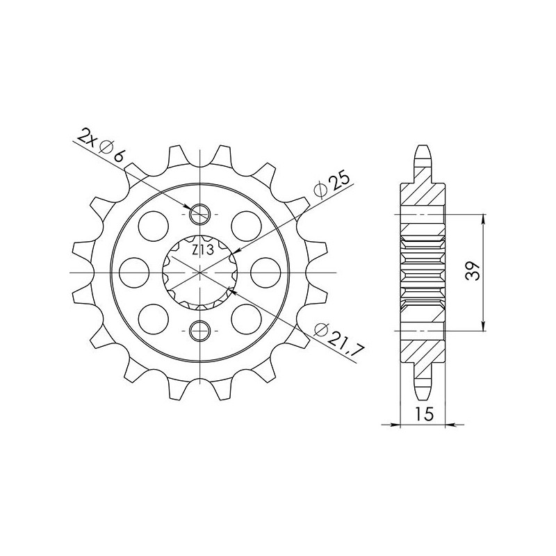 SGR PINION S AC P520-D14 KYMCO MXU 250 05-09