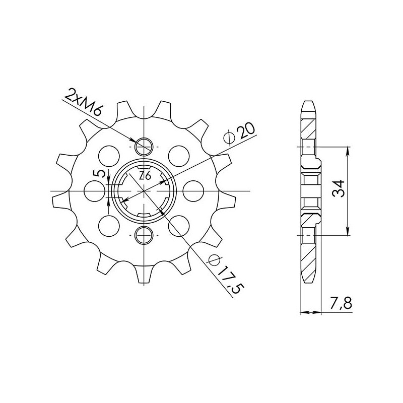 SGR PINION S AC P520-D14 KYMCO MXU 50 04-16