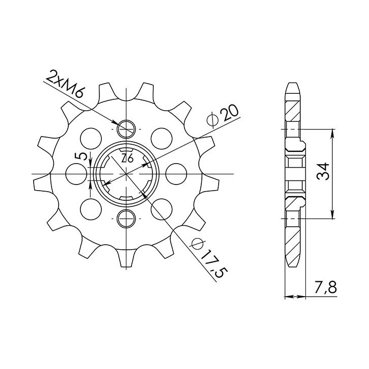 SGR PINION S AC P520-D14 KYMCO MXU 50 04-16