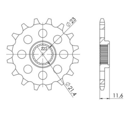 SGR PINION S AC P520-D14 YAMAHA TT R 250 99-07