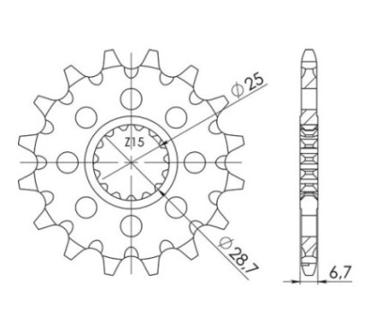 SGR PIGNONE S AC P520-D14 YAMAHA YFZ R 450 09 16