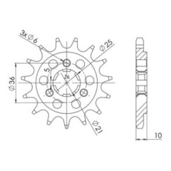 SGR PINION S AC P520-D15 CAGIVA W12 350 93 95