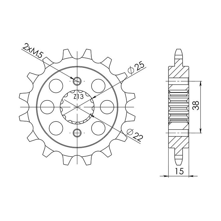 SGR PINION S AC P520-D15 DUCATI 907 IE 907 91/92