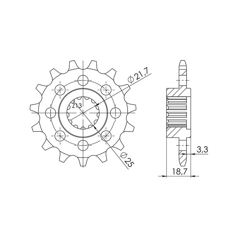 SGR PINION S AC P520-D15 KAWASAKI Z ABS 800 13 16